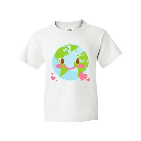 Inktastic Happy Earth Day with Hearts Youth T-Shirt