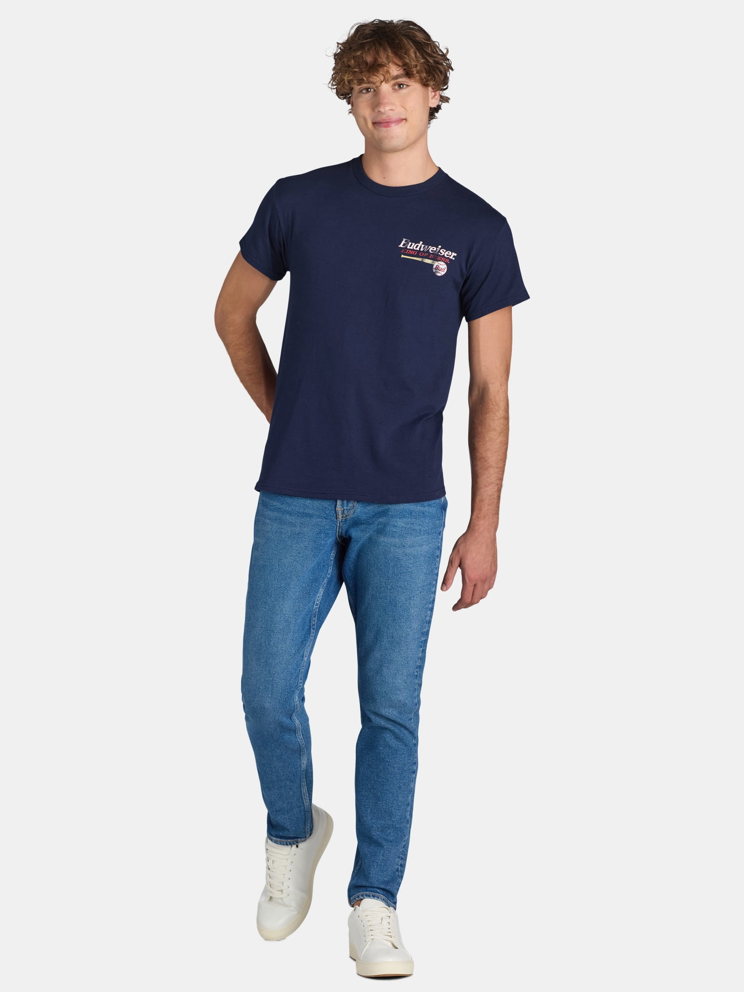 Budweiser Men's & Big Men's Baseball Team Vintage Style Graphic Tee Shirt, Sizes S-3XL