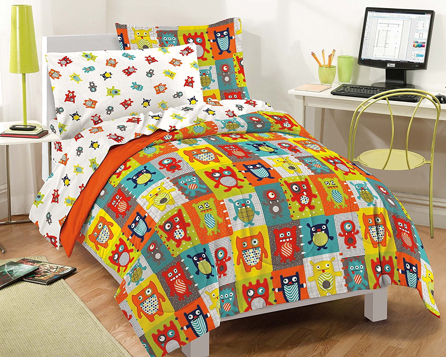 Silly Monsters Ultra Soft Microfiber Comforter Set, Multi ...