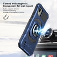 thumbnail image 5 of Compatible for Nokia C110 Case w/Tempered Glass Screen Protector [Military Grade] Ring Car Mount Kickstand Shockproof Hard Phone Case - Blue, 5 of 7