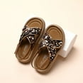thumbnail image 4 of Piuwrlz Children's Versatile Peep Toe Sandals Girls Espadrilles Shoes Lace-Up New Sequin Dress Flats Brown Size 33, 4 of 7