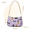 thumbnail image 3 of FORMRS Womens Shoulder Bag with Chain Strap Clutch Purse Cute Tote Handbag, Light Purple Halloween Black Cat, 3 of 7