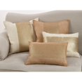 thumbnail image 4 of Saro Lifestyle Banded Foil Burlap Down Filled 20-inch Throw Pillow Natural, 4 of 4