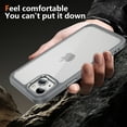thumbnail image 4 of for iPhone 14 Clear Case, [Not Yellowing] [Military-Grade Drop Protection] Lightweight Slim Transparent Phone Case with Metal Lens Frame for iPhone 14 Shockproof Cover, Gray, 4 of 7