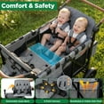 thumbnail image 3 of Vomeast Upgrade Wagon Stroller for 4 Kids, 4-Seater Baby Stroller Wagon with Canopy, 5-Point Harness, Adjustable Handle(Grey), 3 of 12