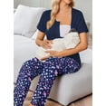 thumbnail image 5 of Avidlove Women Maternity Nursing Pajamas Sets Breastfeeding Floral Sleepwear Short Sleeve Henley Tops and Long Pj Pants Pregnancy Nightwear, 5 of 7