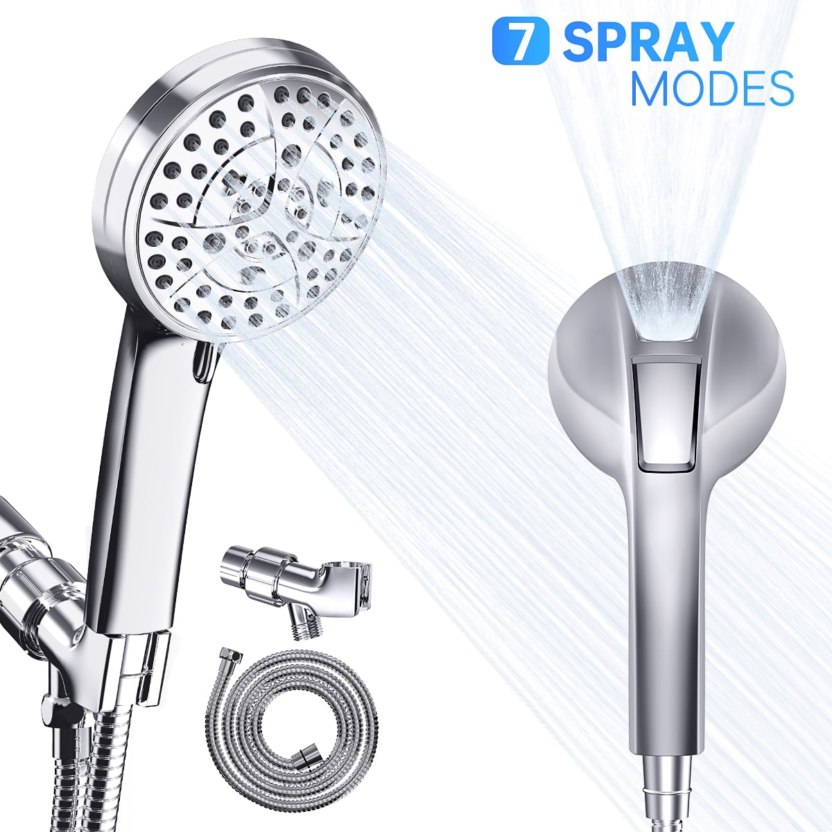 Water Saving Bathroom ABS Shower Head Set Shower Holder Shower Hose Handheld 
