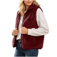 thumbnail image 2 of Lutiedan Fuzzy Flannel Vest for Women Cozy Sleeveless Fleece Zip Up Outerwear Vest Casual Stand Collar Winter Jackets S-XXL, 2 of 8
