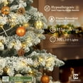 thumbnail image 4 of CAPHAUS 4.5 Feet Fake Spruce Snow Flocked Christmas Tree w/ 353 Tip Count, 300 LED Lights, Pre-Hinged, Green Pointed Shaped Leaves, with Metal Stand, for Indoor, Office, Party, Holiday Decoration, 4 of 9