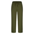 thumbnail image 4 of MIUOWANP Men's Pants Casual Relaxed Fit Men Solid Casual With Pockets Outdoor Elastic Waist Long Pants Trousers XL Army Green, 4 of 5
