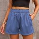 thumbnail image 3 of Pantalones cortos de pierna ancha de verano para mujer, pantalones cortos informales de cintura alta elásticos lisos a la moda con bolsillos laterales, 3 of 6