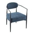 thumbnail image 3 of Navy Blue Fabric Chair - Pocket Spring Comfort - Bedroom Corner - Stylish Piece, 3 of 5