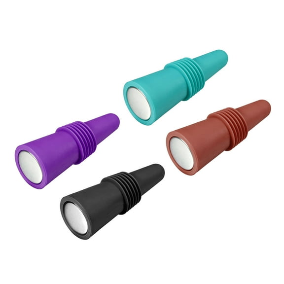 Uxcell Silicone Wine Bottle Stoppers Sealer Caps Cover for Drink 4 Colors, 4Pack