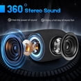 thumbnail image 3 of Portable Bluetooth Speaker, Wireless Speaker with Multi LED Light Dynamic Modes, BT5.3, IPX6 Waterproof, 16H Playtime, 20W Bass Diaphragms, Supports FM Mode, TF, USB for Home, Outdoor, Beach, Party, 3 of 8
