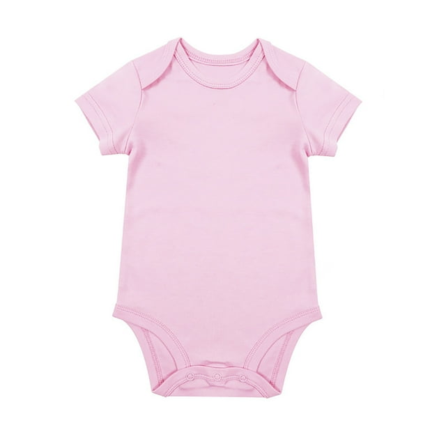 MIASHUI Cache-Couche à Manches Courtes Uni pour Bébé Unisexe Garçon Fille, Rose Pâle, 9-12 Mois