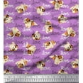 thumbnail image 1 of Soimoi Rayon Crepe Fabric Love Text & Puppies Dog Decor Fabric Printed Yard 46 Inch Wide, 1 of 3