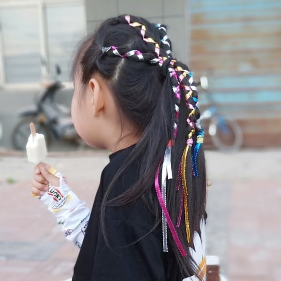 ETHZZLE 30Pcs Colored Braiding Hair Extensions Assorted Color for Hair Accessories Party