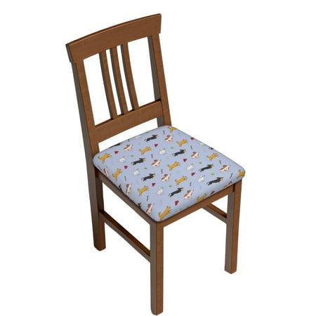 

JUNZAN Dogs Are Running Print Dining Chair Seat Covers Stretch Fitted Dining Room Upholstered Chair Seat Cushion Cover
