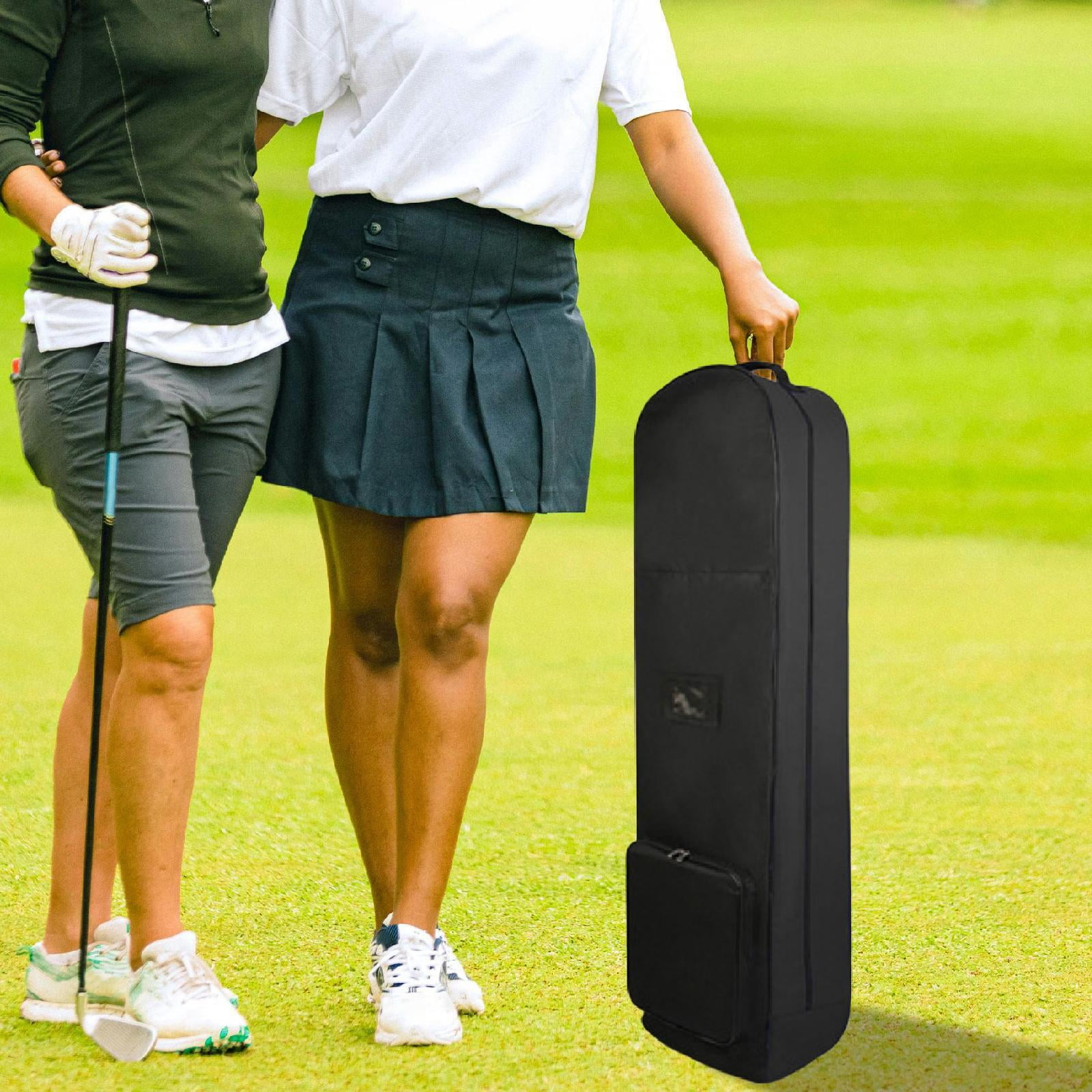 DimyFew Golf Travel Bag Cart Bag Versatile Wear Resistant Folding with Wheels Heavy Duty Black