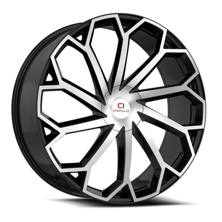 Cavallo CLV-51 26x9.5 Blank 5x/6x +18 Cb 78.1 Gloss Black & Machined