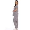 thumbnail image 2 of Conjuntos de uniforme médico para mujer Uniformes médicos de seis bolsillos (cuello en V con pantalón cargo), 2 of 5