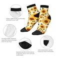 thumbnail image 5 of Rateoe Yellow Polka Dot Sunflower Pattern Quarter Crew Socks,Toe Seamed Ankle Socks,Cotton Cushioned Breathable Athletic Crew Sports Socks, 5 of 7
