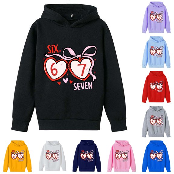 VOUZZA Hoodies for Girls Long Sleeve Pullover Sweatshirt, Casual Hooded Sweater Top for Boys and Girls, Classic Kids Pullover Sweater