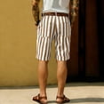 thumbnail image 4 of Fabrcox Striped Men’s Linen Shorts Color Block Men Shorts Casual Summer Beach Vacation Travel Big and Tall Bermuda Shorts for Men with Pockets Yellow XL, 4 of 5