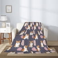 thumbnail image 2 of Throw Blanket for Couch Sofa and Bed, Elegant Cute Corgi Dog Funny Super Soft Plush Throw Blanket, Fuzzy Cuteness Comfy Warm Washable Flannel Blanket & Throws for All Season 80"x60", 2 of 5