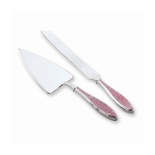 Glitter Cake Knife & Server Set, Pink