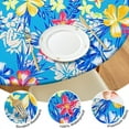 thumbnail image 4 of Elastic edge round table cover with durable polyester, floral motif, fits 44-52 inch diameter tables, large size, 4 of 7