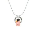 thumbnail image 2 of Delight Jewelry Resin Pink Pig Graduate Laugh Ring Charm Necklace, 18", 2 of 4