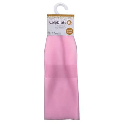 12 Packs: 50 ct. (600 total) Light Pink Pre-Cut Tulle Strips by Celebrate It
