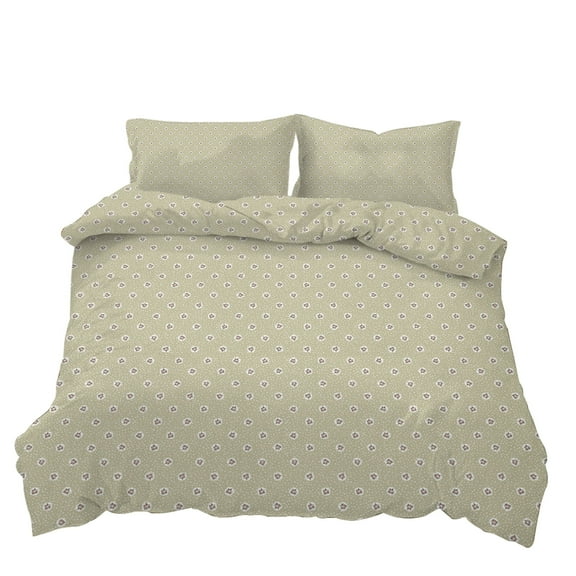 Cotton Comforter Cover Green Quilt Cover Floral Duvet Cover Set Girls Bedding Set Child Adult Little Fresh Home Bedclothes