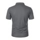 thumbnail image 3 of Summer Men's Button Up Round Neck Short Sleeved Shirt Solid Casual Top 3XL, 3 of 4