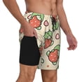 thumbnail image 3 of Fotbe Frog Hold Strawberry Men’s Swim Trunks Quick Dry Swim Shorts Board Shorts with Mesh Lining-3X-Large, 3 of 9