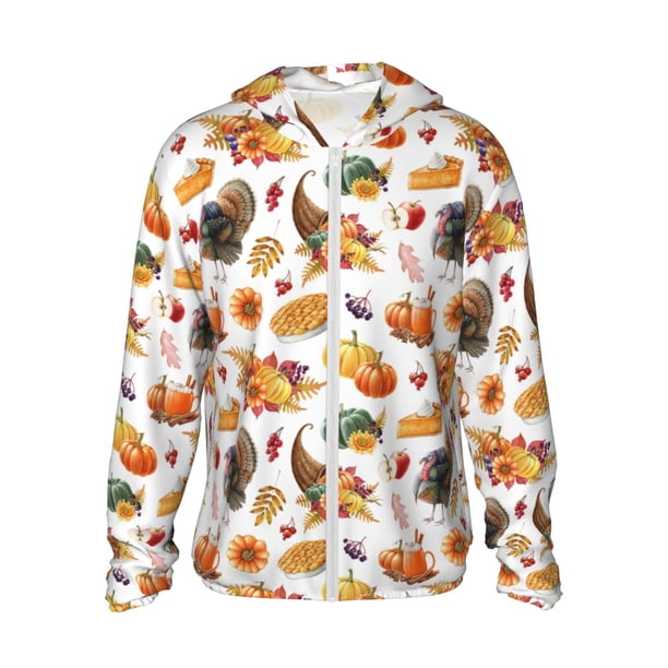 Balery Thanksgiving Turkeys 1 Sudadera ligera de manga larga con capucha y protección solar UPF 50+ para hombre y mujer, ideal para pesca y running-X-Large