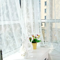 ToyKingdee Vintage Lace Curtains, Romantic Elegant Light Filtering Semi Sheer Floral Thick Lacy Curtain Drapes for Living Room and Bedroom