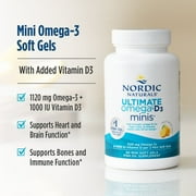 Nordic Naturals Ultimate Omega 2X Mini with D3, Softgels, 1120 Mg, 60 Ct