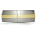 thumbnail image 4 of Chisel Titanium Brushed with 14k Gold Inlay 8.2mm Band - Ring Size 7.5, 4 of 8