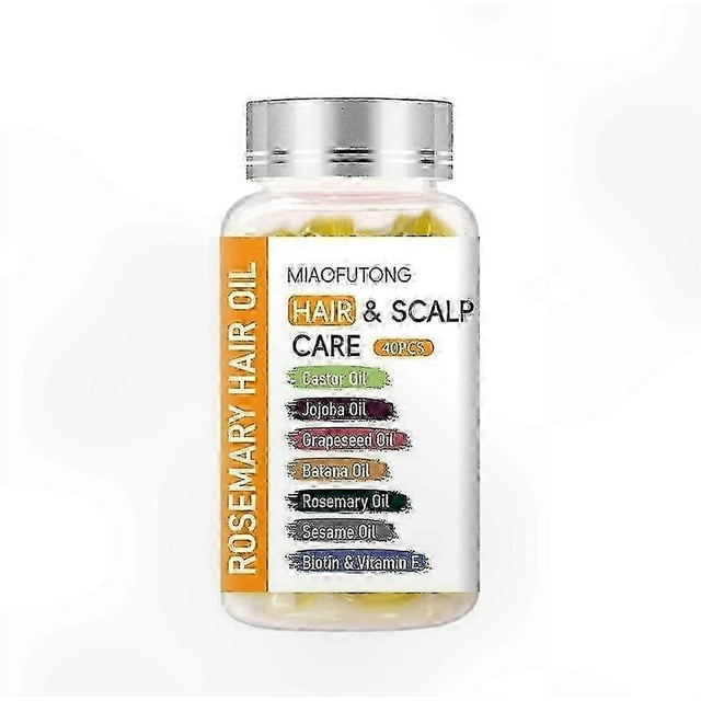 Moisturizing Herbal Oil Capsules for Frizz Reduction and Scalp Wellness with Rosemary, Castor, Jojoba, Batana, Biotin, and Vitamin E