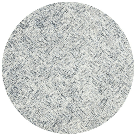 SAFAVIEH Micro-Loop Edythe Geometric Area Rug, Grey, 5' x 5' Round