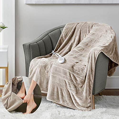 degrees of comfort heated plush foot throw