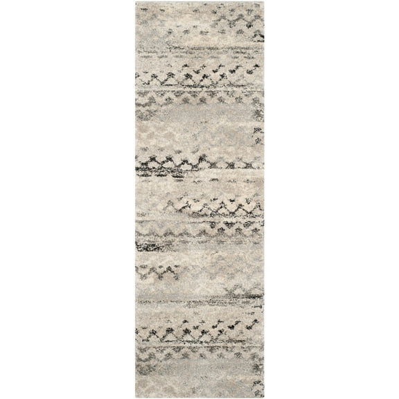 SAFAVIEH Retro Coilean Abstract Runner Rug, Cream/Grey, 2'3" x 11'