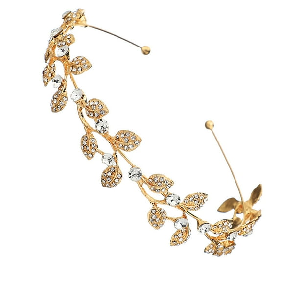 Soimiss 1Pc Practical Golden Alloy Rhinestone Hairband Elegant Hair Ornament for Banquets