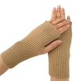 thumbnail image 2 of Womens Fingerless Gloves Winter Warm Knit Crochet Thumbhole Arm Warmers, 2 of 8