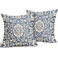 thumbnail image 2 of Light Blue Grey Gray Boho Pillow Covers 20 X Inch Bohemian Ethnic Carpet Style Vintage Flower Print Decorative Throw Pillows Outdoor Linen Cushion Case Farmhouse Decor Set of 2, 2 of 6