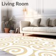 thumbnail image 2 of ODIKA 4'x6' Machine Washable Non-Slip Area Rug, Modern Abstract Swirl Concentric Artistic Floor Covering High Traffic Rug, Beige, 480778, 2 of 7