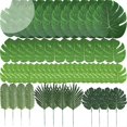 thumbnail image 1 of 60 piezas 6 tipos de hojas de palma artificiales hojas de plantas tropicales Afortunado Sencillez, 1 of 5