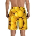thumbnail image 3 of Kll Ripe Yellow Lemon Men'S Casual Summer Beach Shorts Hawaiian Shorts With Pockets-Medium, 3 of 9